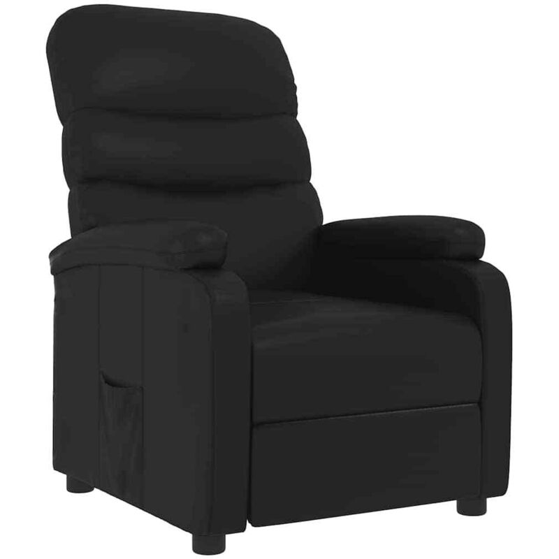 

Sillón Reclinable de Cuero Sintético Negro - Negro - Vidaxl