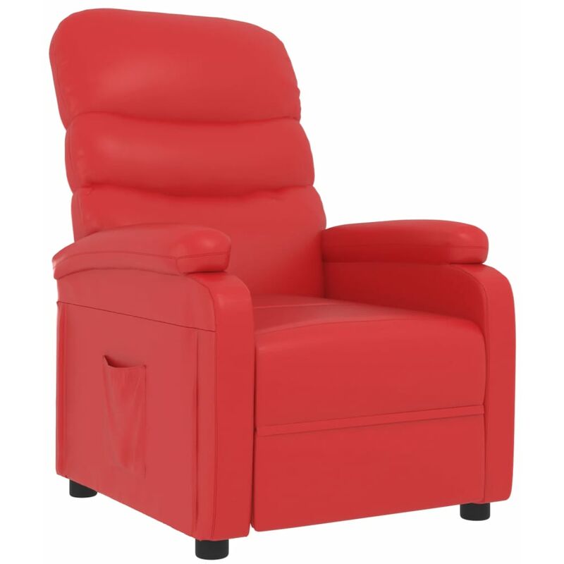 

Sillón Reclinable de Cuero Sintético Rojo - Rojo - Vidaxl