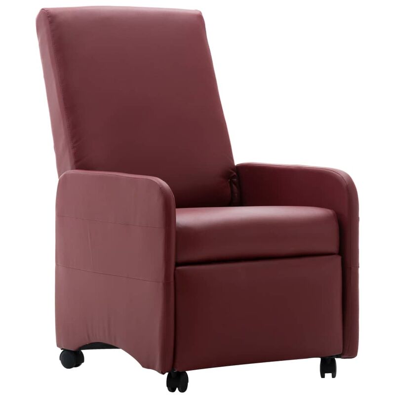 

Sillón Reclinable de Cuero Sintético Vino Tinto - Rojo - Vidaxl