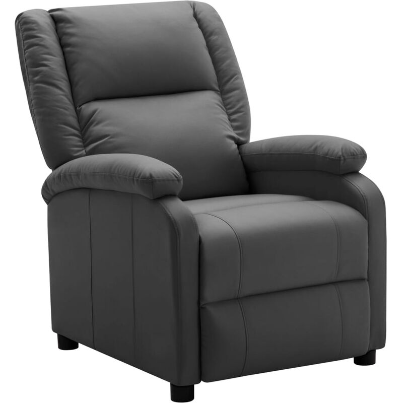 

Sillon reclinable de cuero sintetico gris antracita