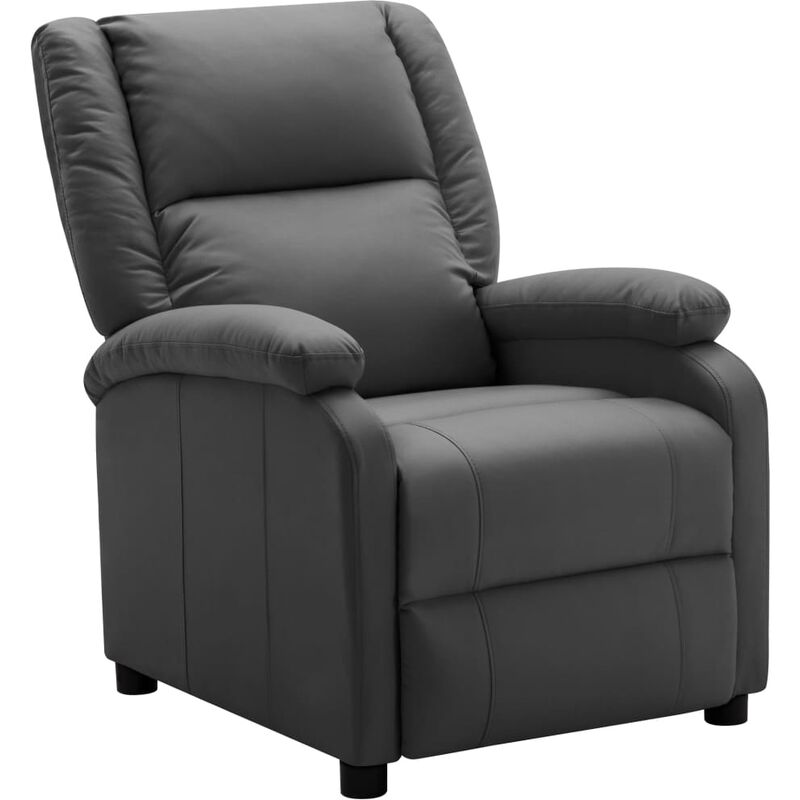 

Sillón reclinable de cuero sintético gris antracita