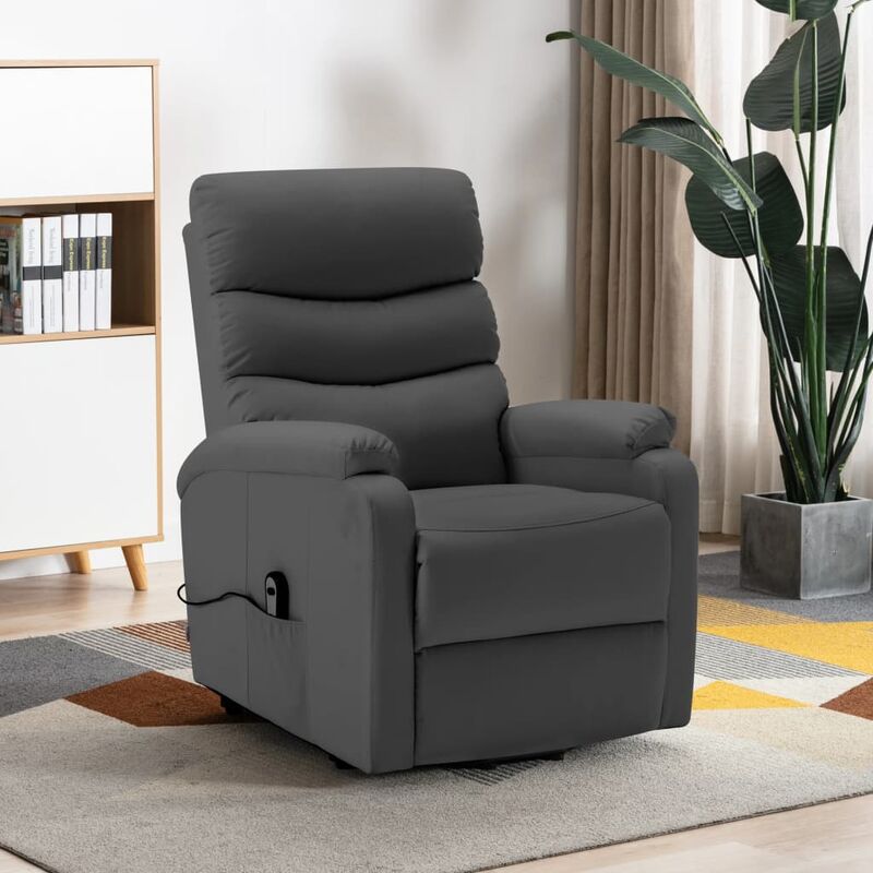 

Sillón reclinable de cuero sintético gris antracita