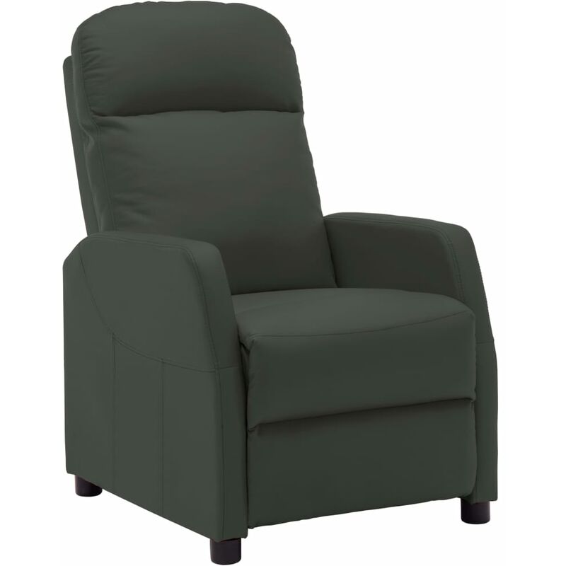 

Sillón reclinable de cuero sintético gris antracita
