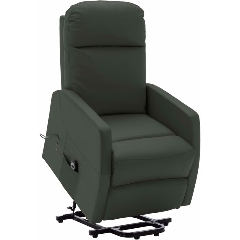 

Sillón reclinable de cuero sintético gris antracita