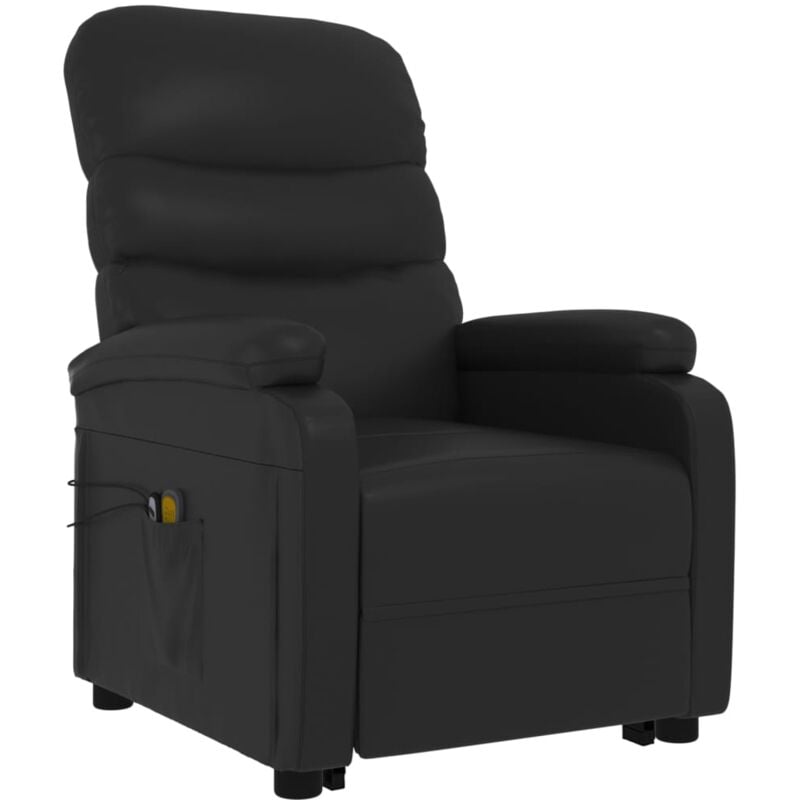 

Sillón de Masaje Reclinable de Cuero Sintético Negro - Negro - Vidaxl