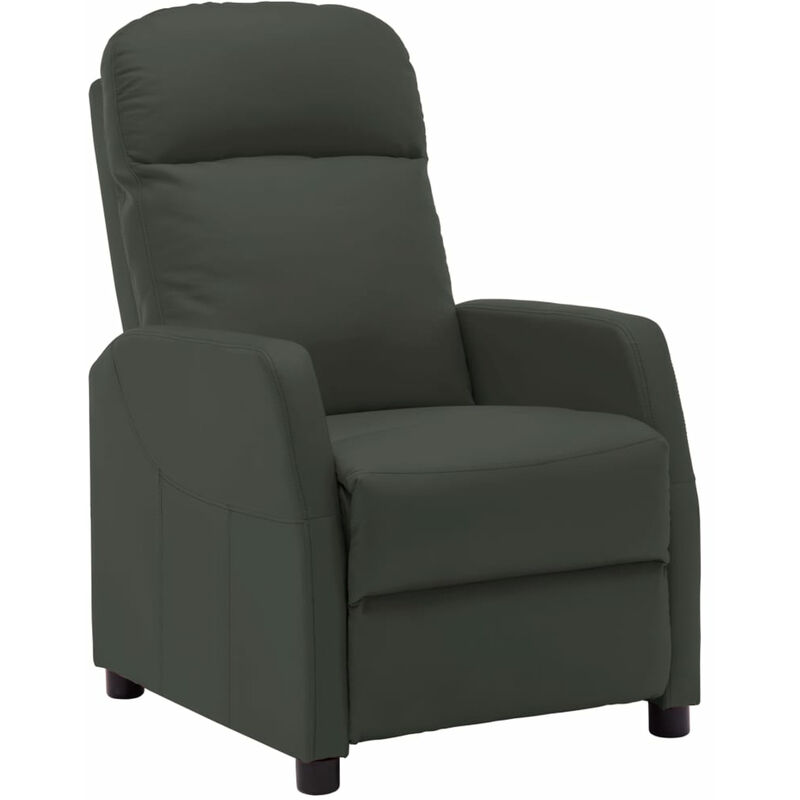 

Sillon reclinable de cuero sintetico gris antracita