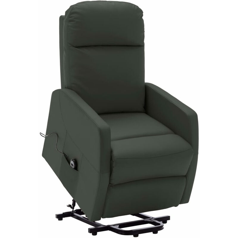 

Sillon reclinable de cuero sintetico gris antracita