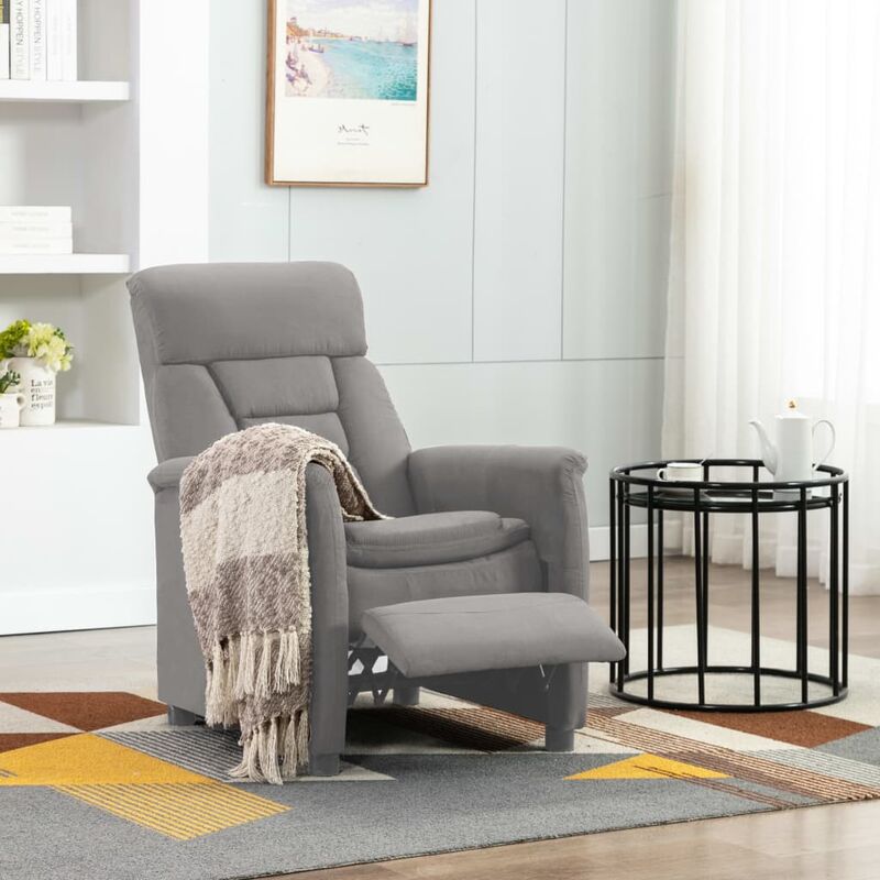

Sillón reclinable de cuero sintético gris claro