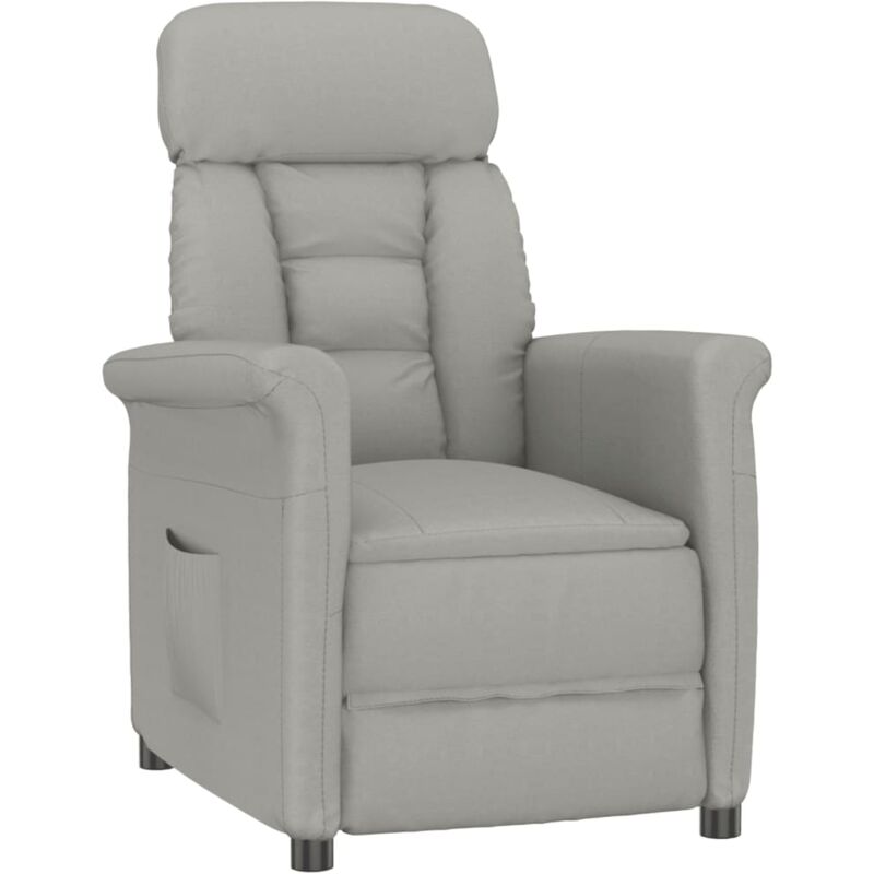 

Sillón Reclinable de Cuero Sintético Gris Claro - Gris - Vidaxl
