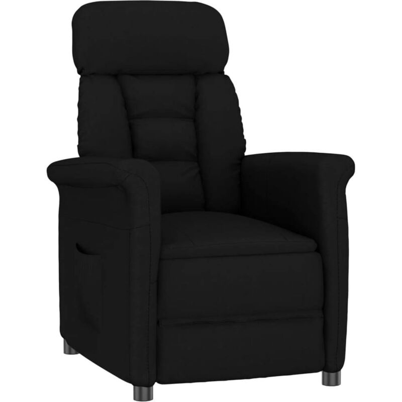 

Sillón Reclinable de Cuero Sintético Negro - Negro - Vidaxl