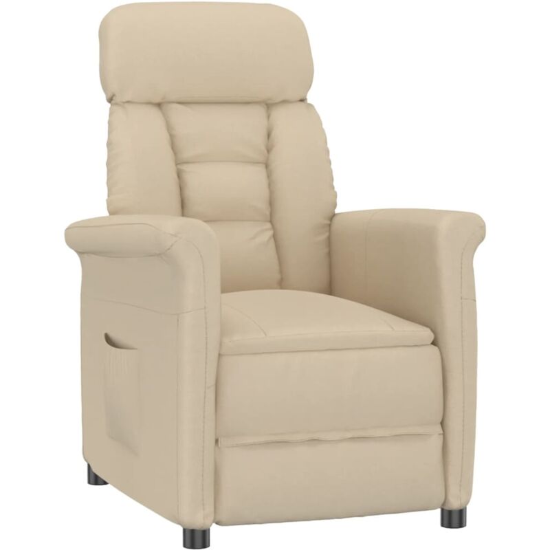 

Sillón Reclinable de Cuero Sintético Crema - Crema - Vidaxl