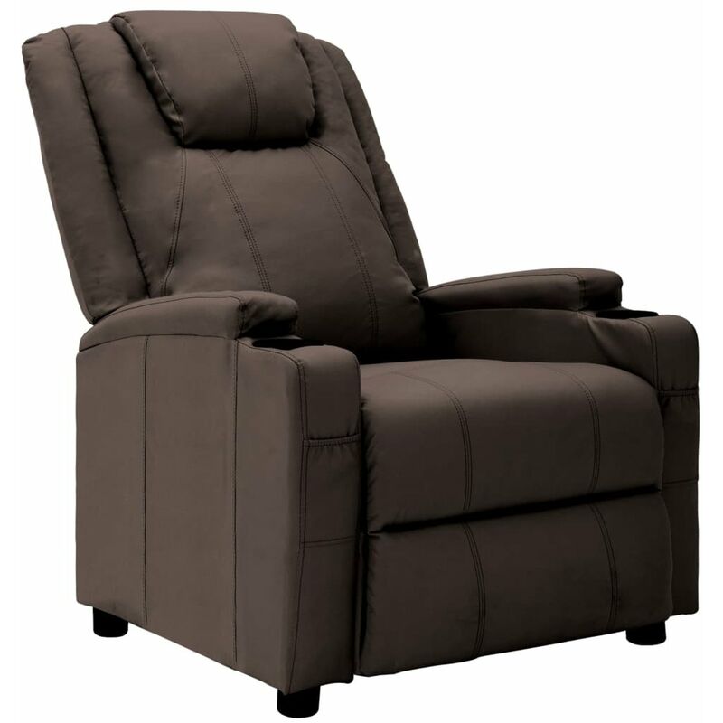 

Happyshopping - Sillon reclinable de cuero sintetico marron