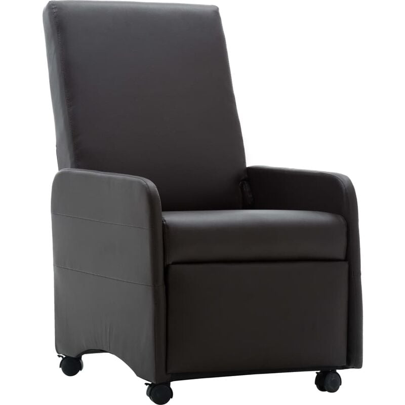 

Sillón reclinable de cuero sintético marrón