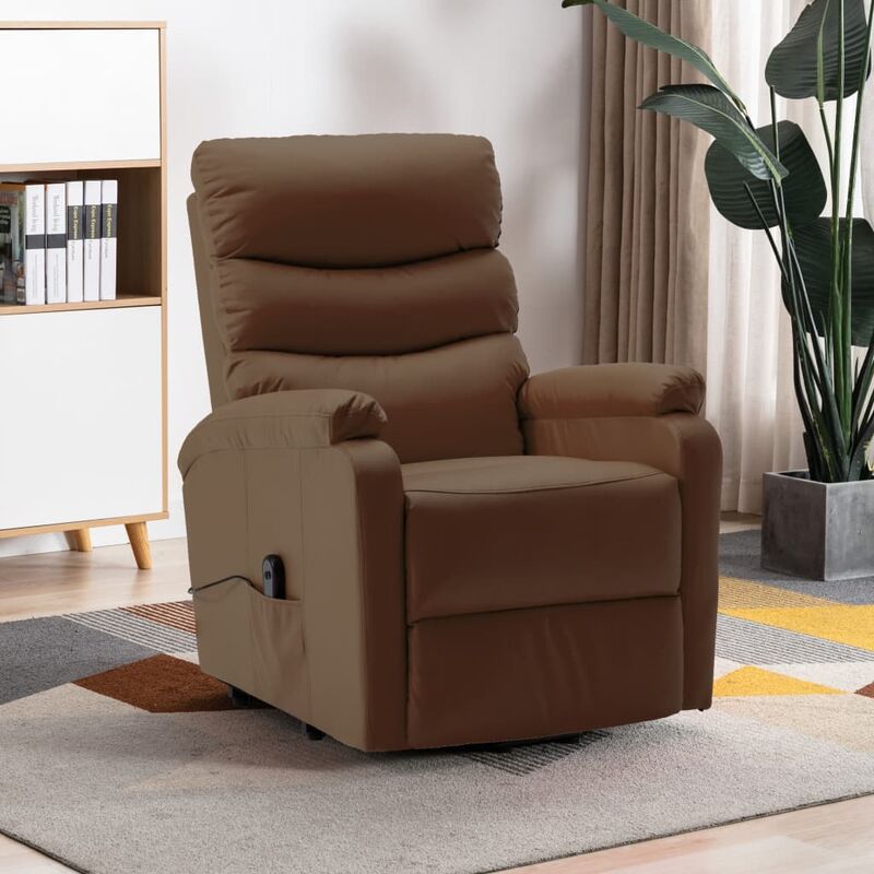 

Sillón reclinable de cuero sintético marrón