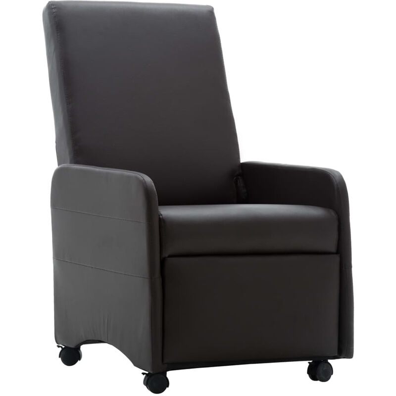 

Sillon reclinable de cuero sintetico marron