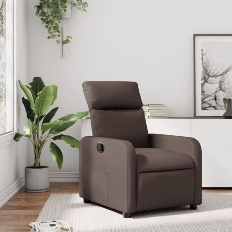 Sillón reclinable de cuero sintético marrón vidaXL