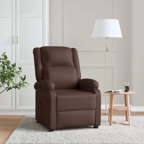 Sillón reclinable de cuero sintético marrón vidaXL