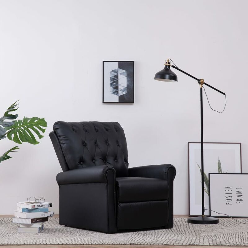 

BHD - Sillón reclinable de cuero sintético negro