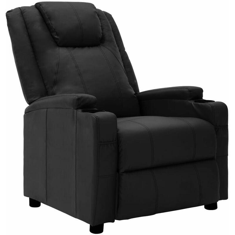 

Sillón reclinable de cuero sintético negro