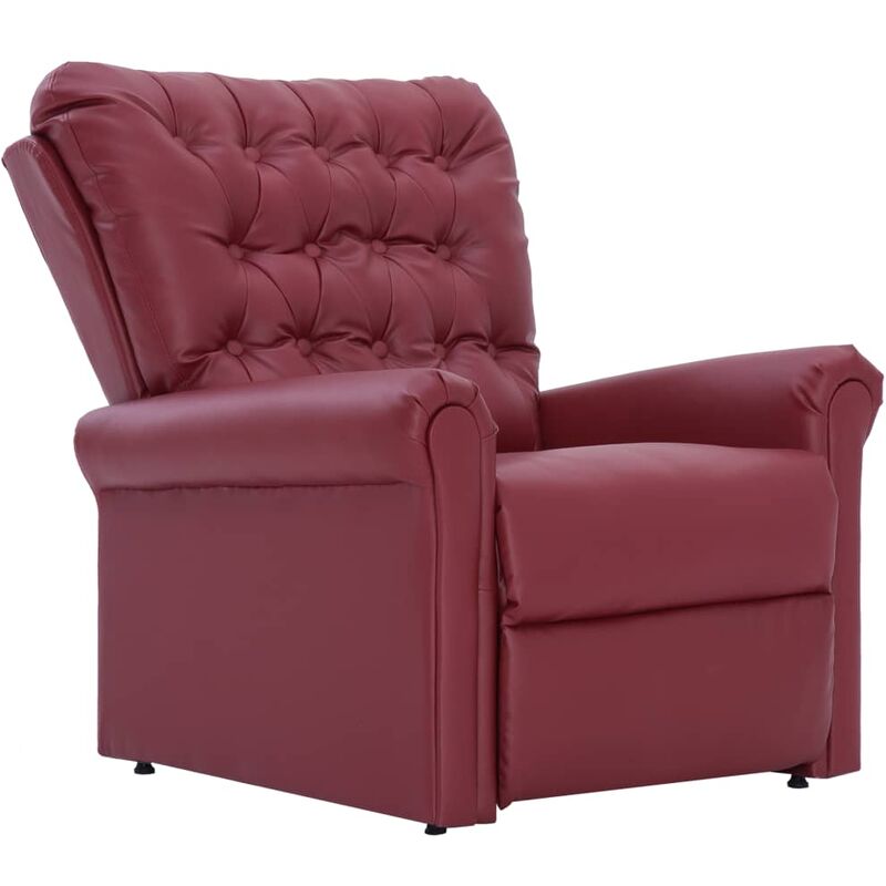 

Sillón Reclinable de Cuero Sintético Rojo Vino Tinto - Rojo - Vidaxl