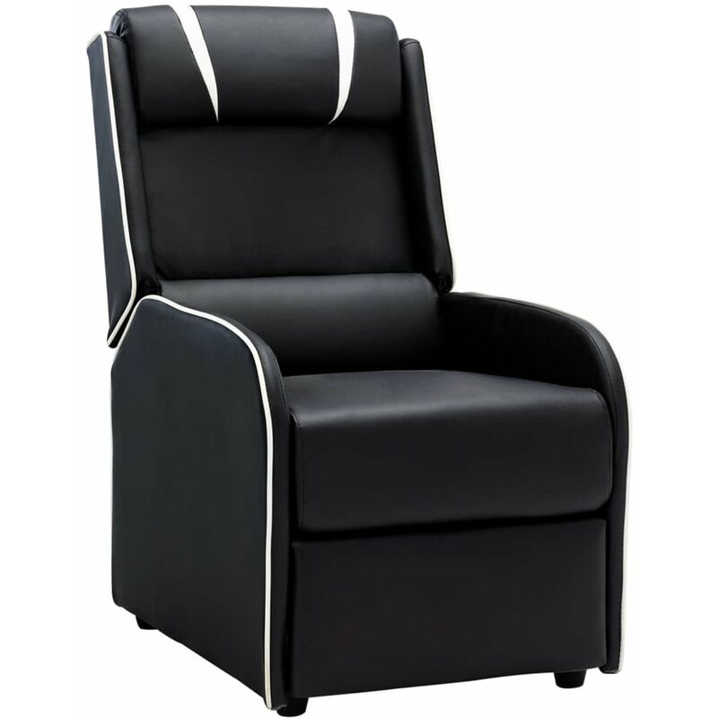 

Sillon reclinable de cuero sintetico negro y blanco