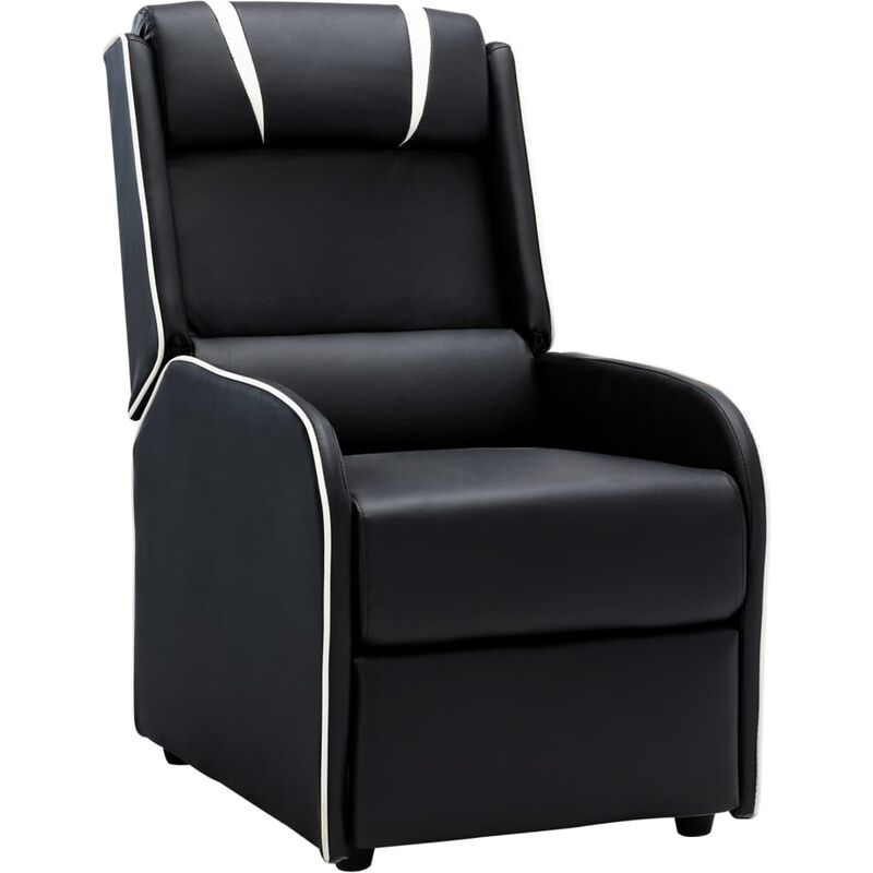 

Sillón reclinable de cuero sintético negro y blanco