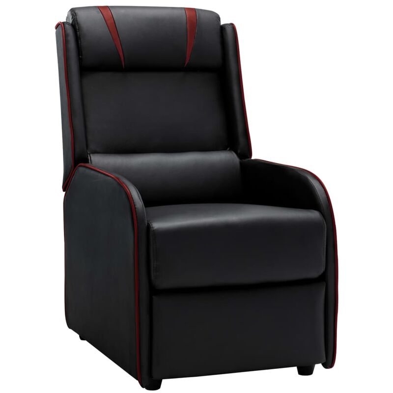 

Sillón Reclinable de Cuero Sintético Negro y Rojo Tinto - Negro - Vidaxl