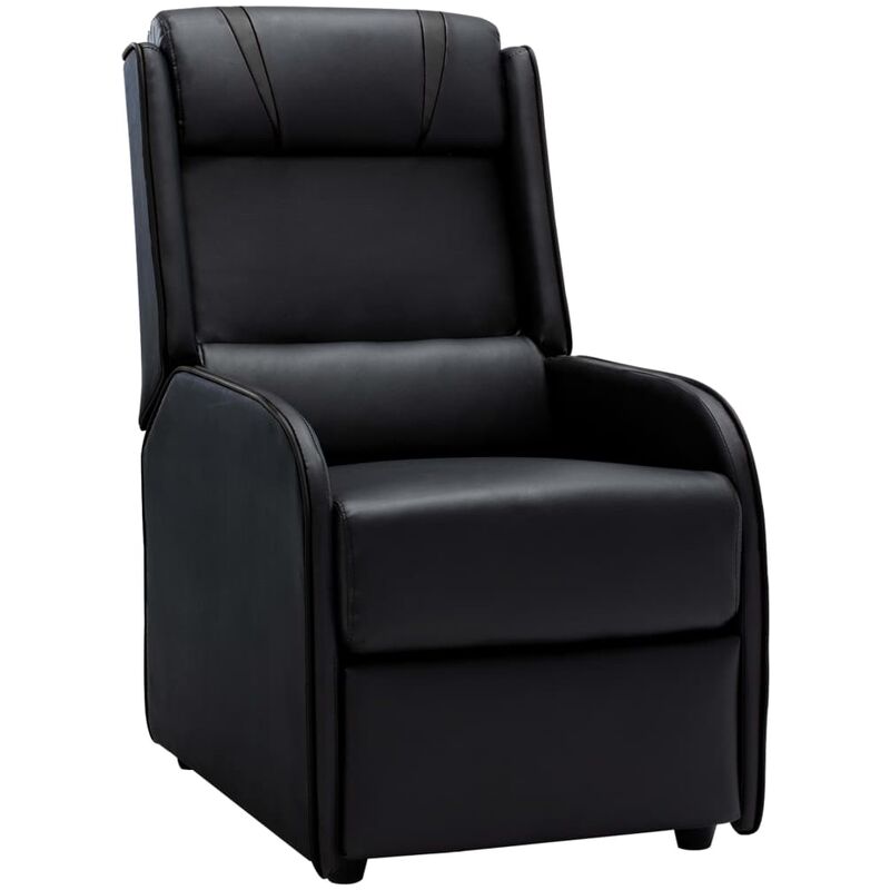 

Sillón reclinable de cuero sintético negro y gris