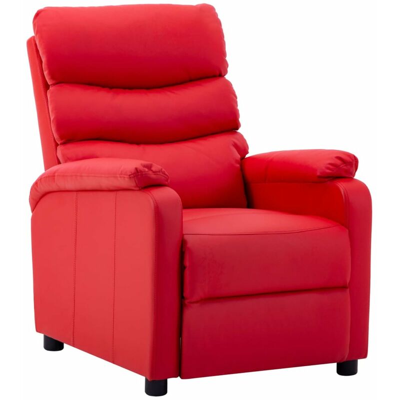 

Sillon reclinable de cuero sintetico rojo