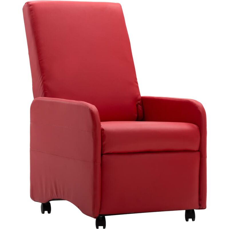 

Sillón reclinable de cuero sintético rojo