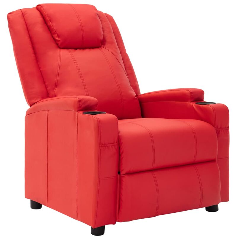

Sillón reclinable de cuero sintético rojo