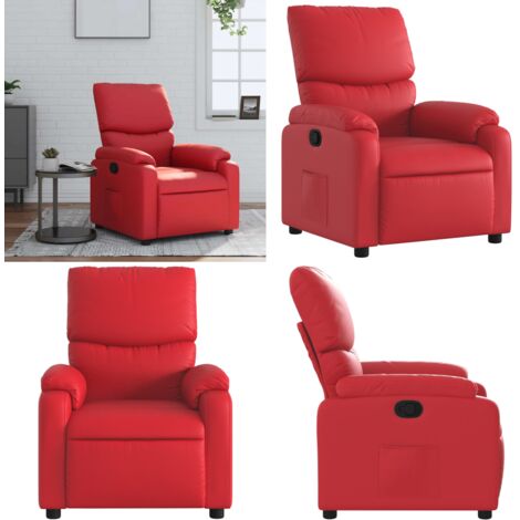 Sillón reclinable de cuero sintético rojo - Cuero sintético - Asiento cómodo