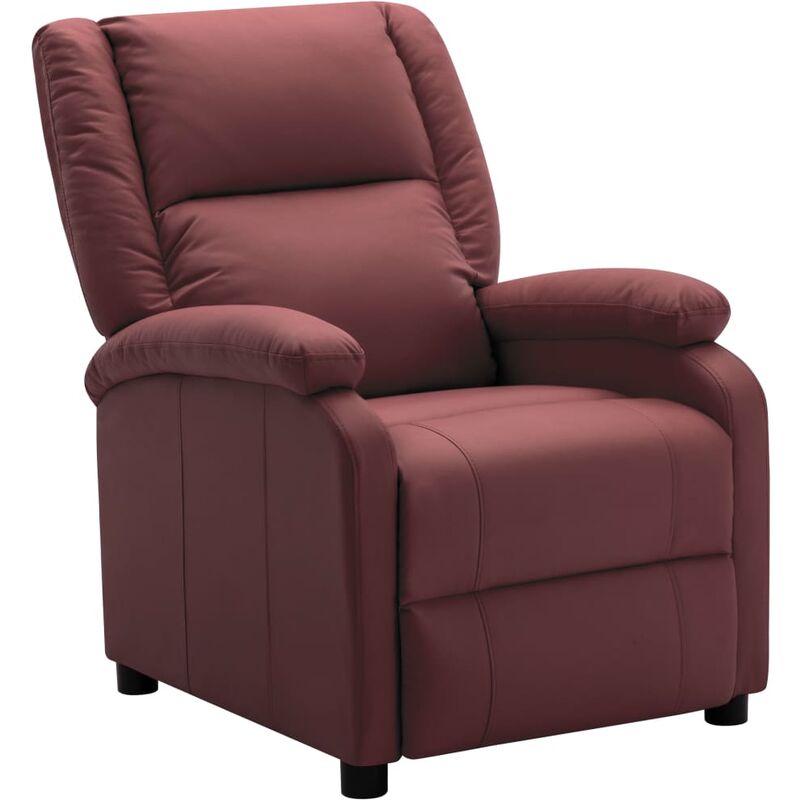 

Sillón reclinable de cuero sintético rojo vino tinto