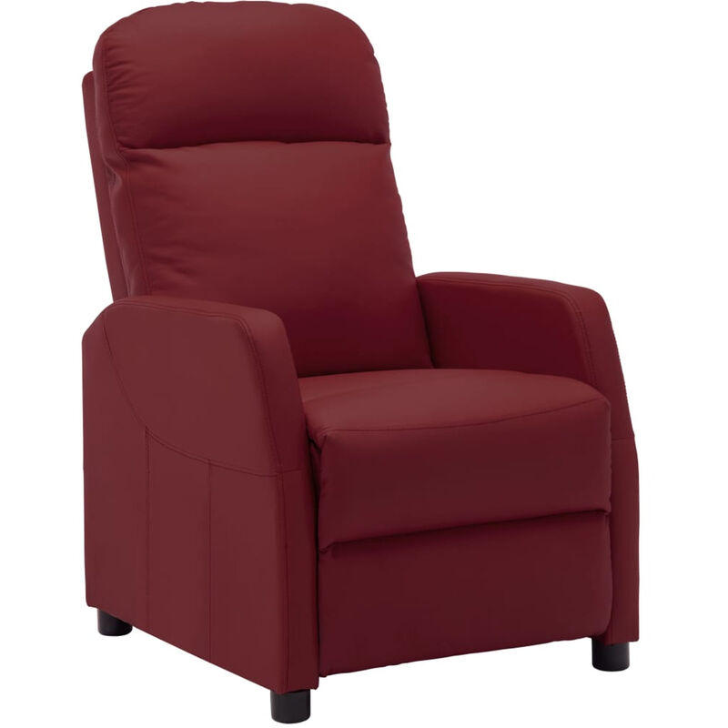 

Sillon reclinable de cuero sintetico rojo vino tinto