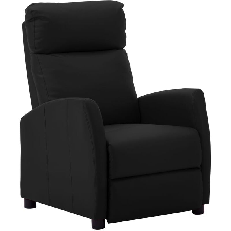 

Sillon reclinable de cuero sintético negro