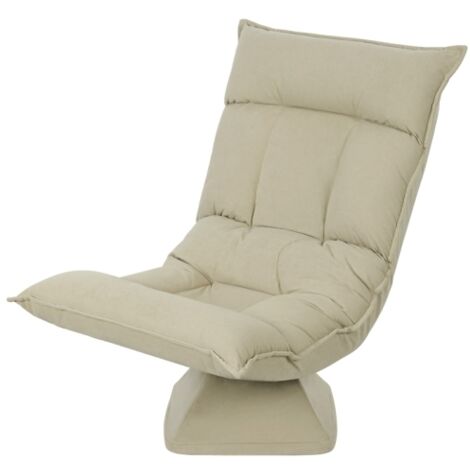 Sillón reclinable de estilo contemporáneo con función de descanso - Sillón giratorio de 360° con ajuste de 5 posiciones - Beige