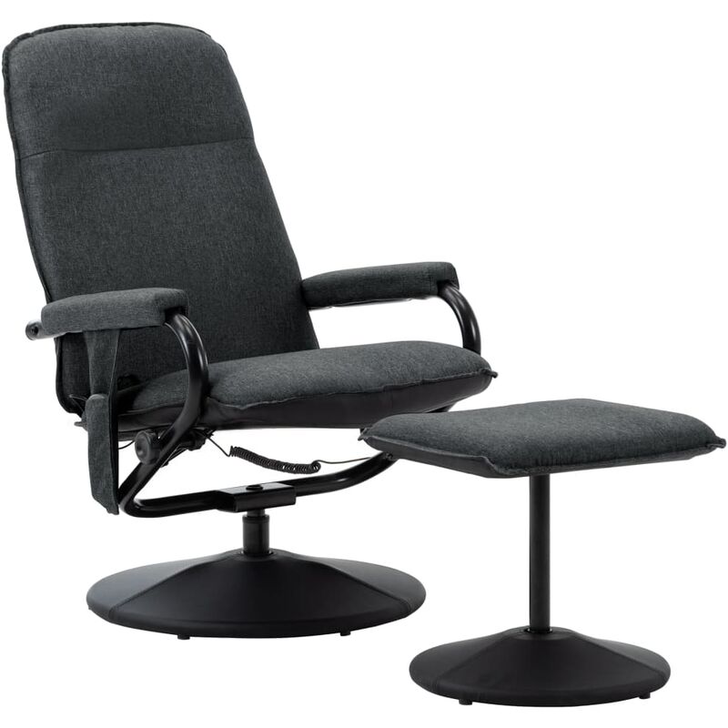 

Sillón Reclinable de Masaje con Reposapiés Tela Gris Oscuro - Gris - Vidaxl