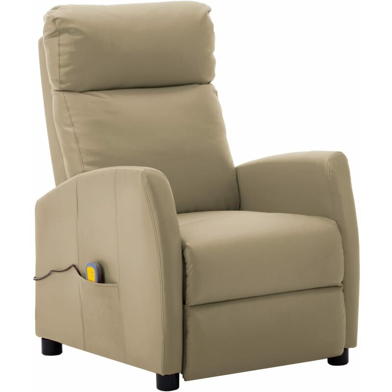 

Sillón reclinable de masaje de cuero sintético capuchino