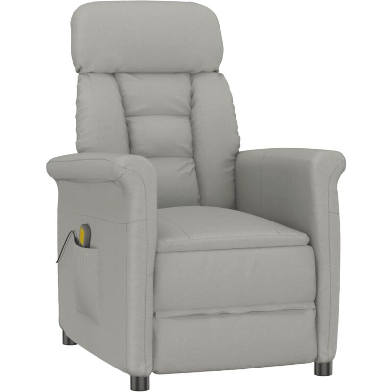 

Sillón Reclinable de Masaje de Cuero Sintético Gris Claro - Gris - Vidaxl