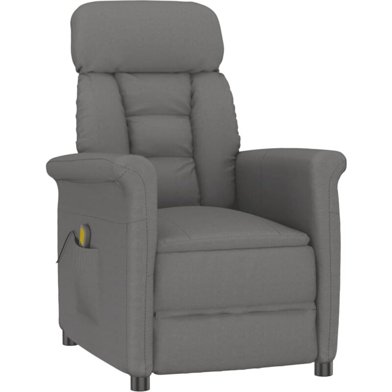 

Sillón Reclinable de Masaje de Cuero Sintético Gris Oscuro - Gris - Vidaxl