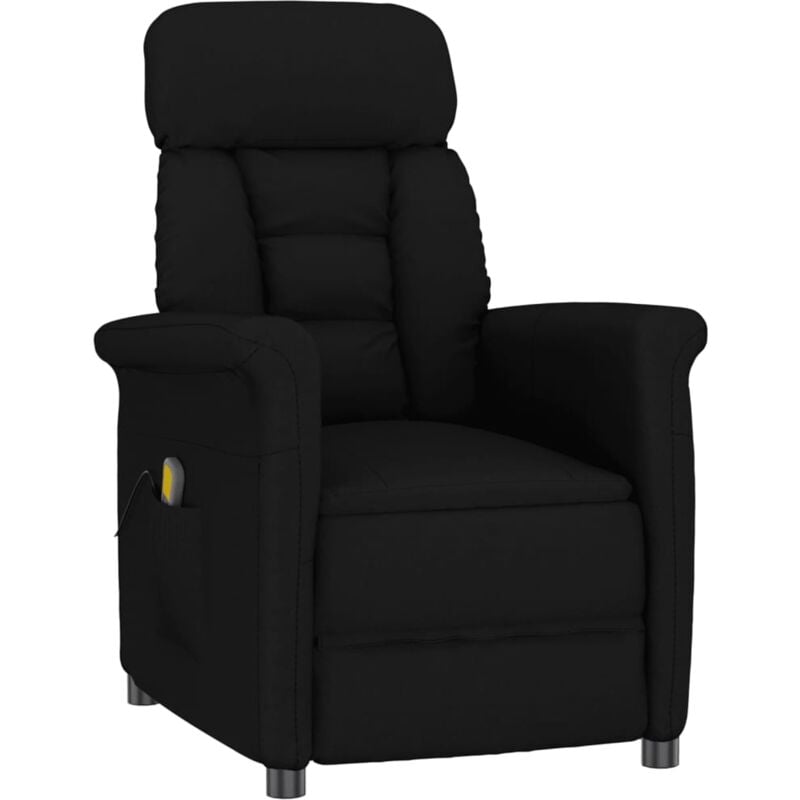 

Sillón Reclinable de Masaje de Cuero Sintético Negro - Negro - Vidaxl