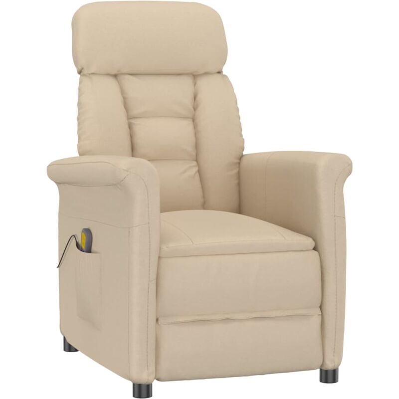 

Sillón Reclinable de Masaje de Cuero Sintético Crema - Crema - Vidaxl