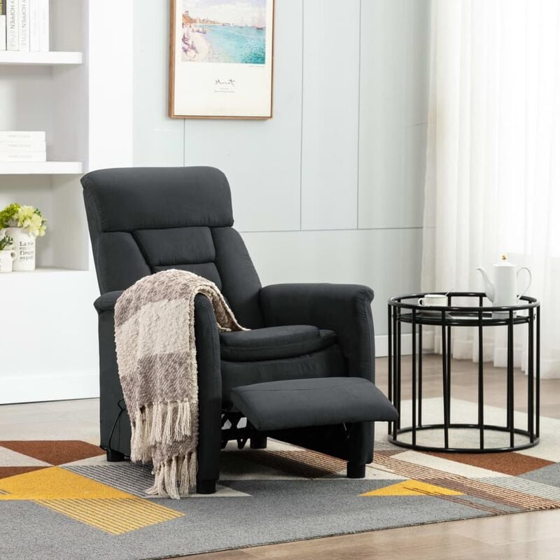 

Sillón reclinable de masaje de cuero sintético gris oscuro