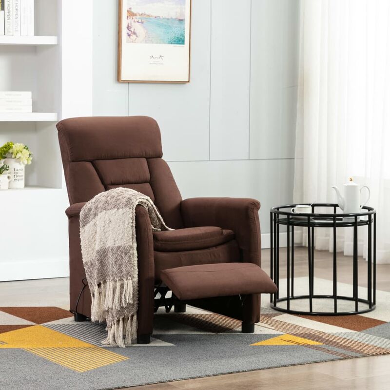 

Sillón reclinable de masaje de cuero sintético marrón