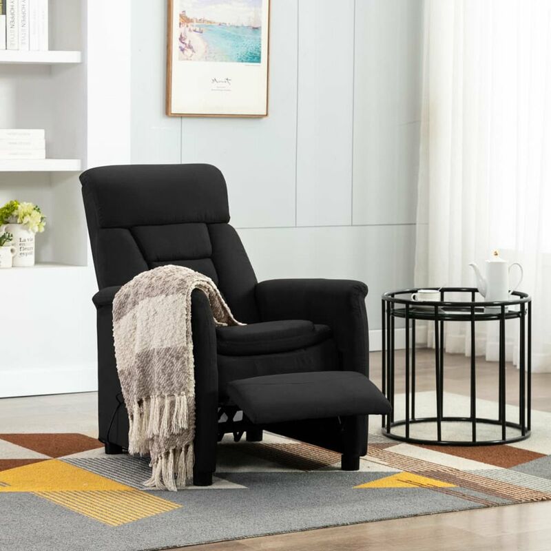 

Sillon reclinable de masaje de cuero sintetico negro