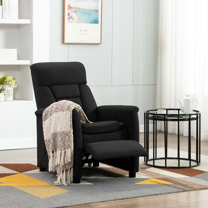 

Sillón reclinable de masaje de cuero sintético negro