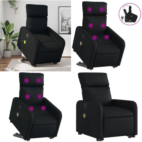 Sillón reclinable de masaje de pie cuero artificial negro - Masaje de pies - Silla de masaje