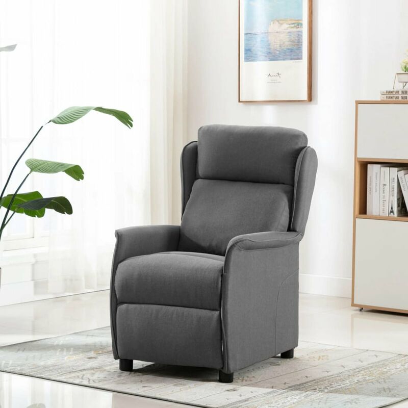 

Sillon reclinable de masaje de tela gris claro