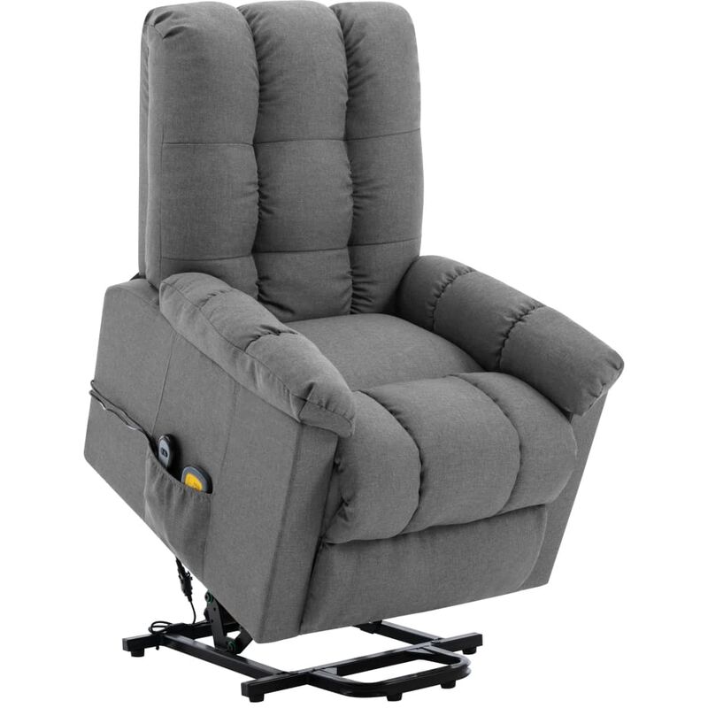 

Sillón reclinable de masaje de tela gris claro