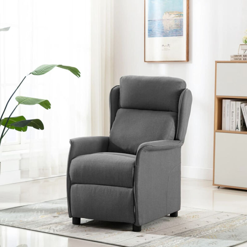 

Asupermall - Sillon reclinable de masaje de tela gris claro